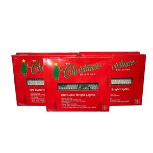 5 Boxes Of 1996 The Christmas Collection 100 Super Bright Lights Indoor 48ft NIB